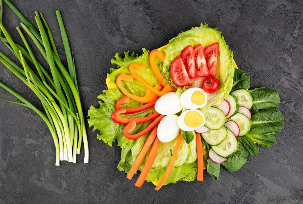 "Person practicing sustainable nutrition and healthy eating habits."